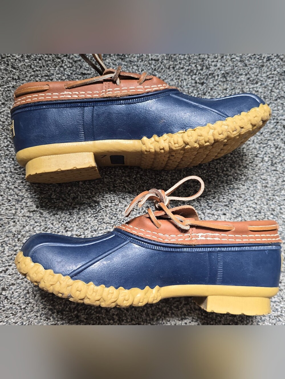 L.L. Bean Bean Boots Rubber Mocs Navy Blue Mens Size 7 Or Womens 9 - Picture 7 of 11